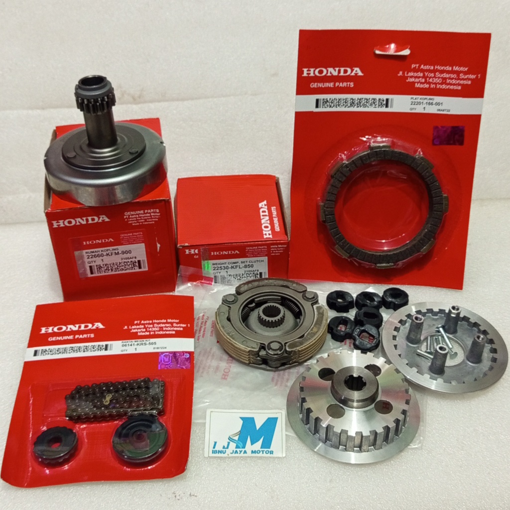 Paket Lonceng Ganda 6 Item Set Kampas Ganda Assy Supra Fit Lama Fit New Legenda Revo Lama KFL/KFM Se