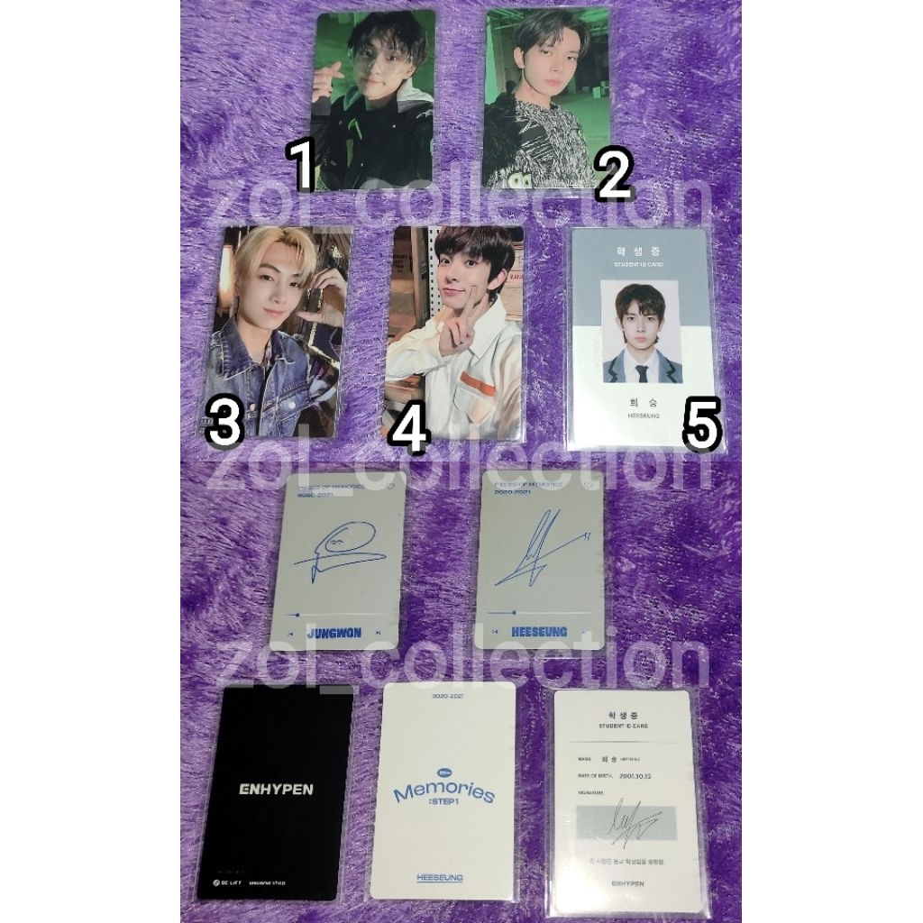 Photocard Enhypen POM Jungwoon Heeseung POB Jay Memories Heeseung