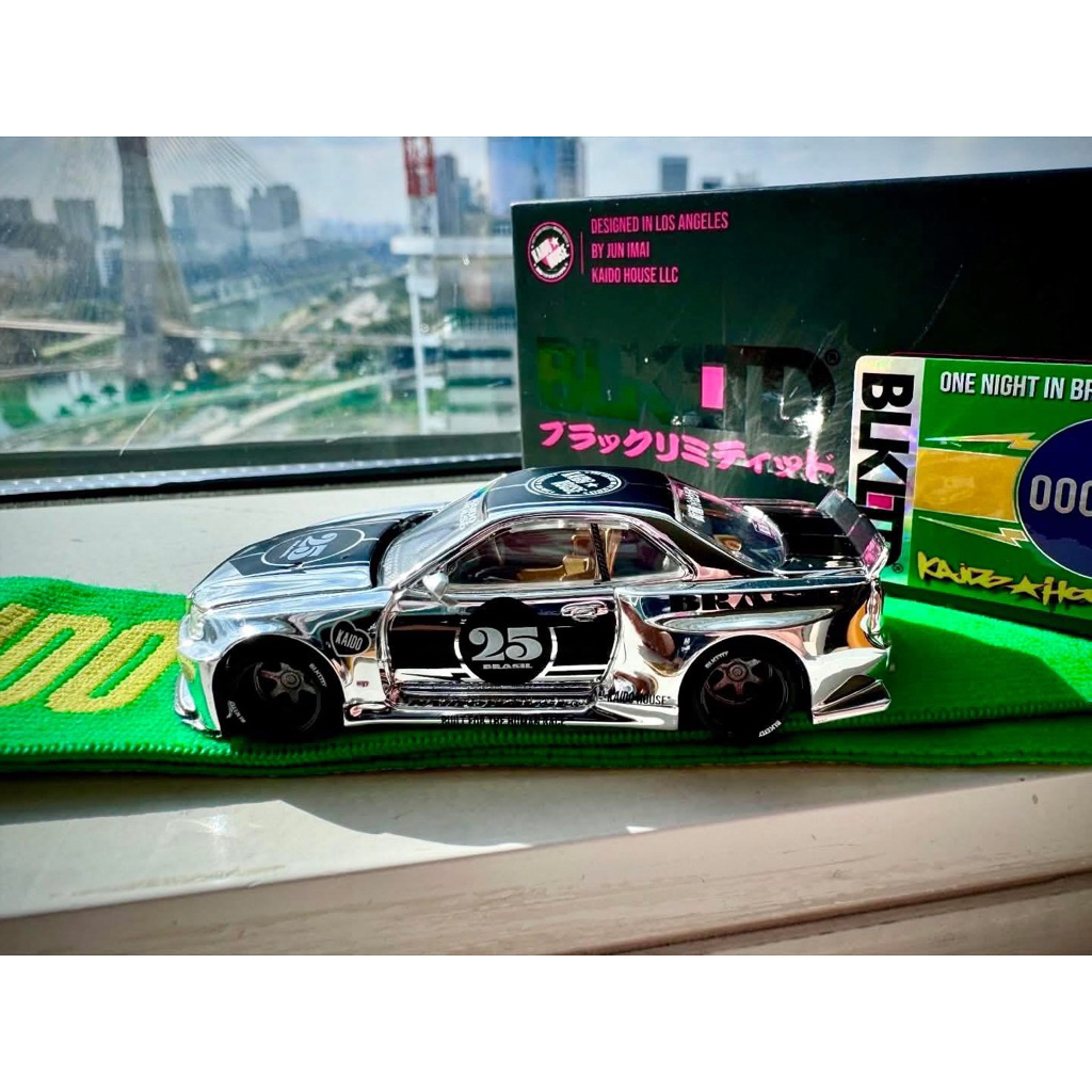 Mini GT x Kaido House BLKLTD KHMG205 Nissan Skyline R34 Kaido Racing 2025 Salao One Night in Brazil 