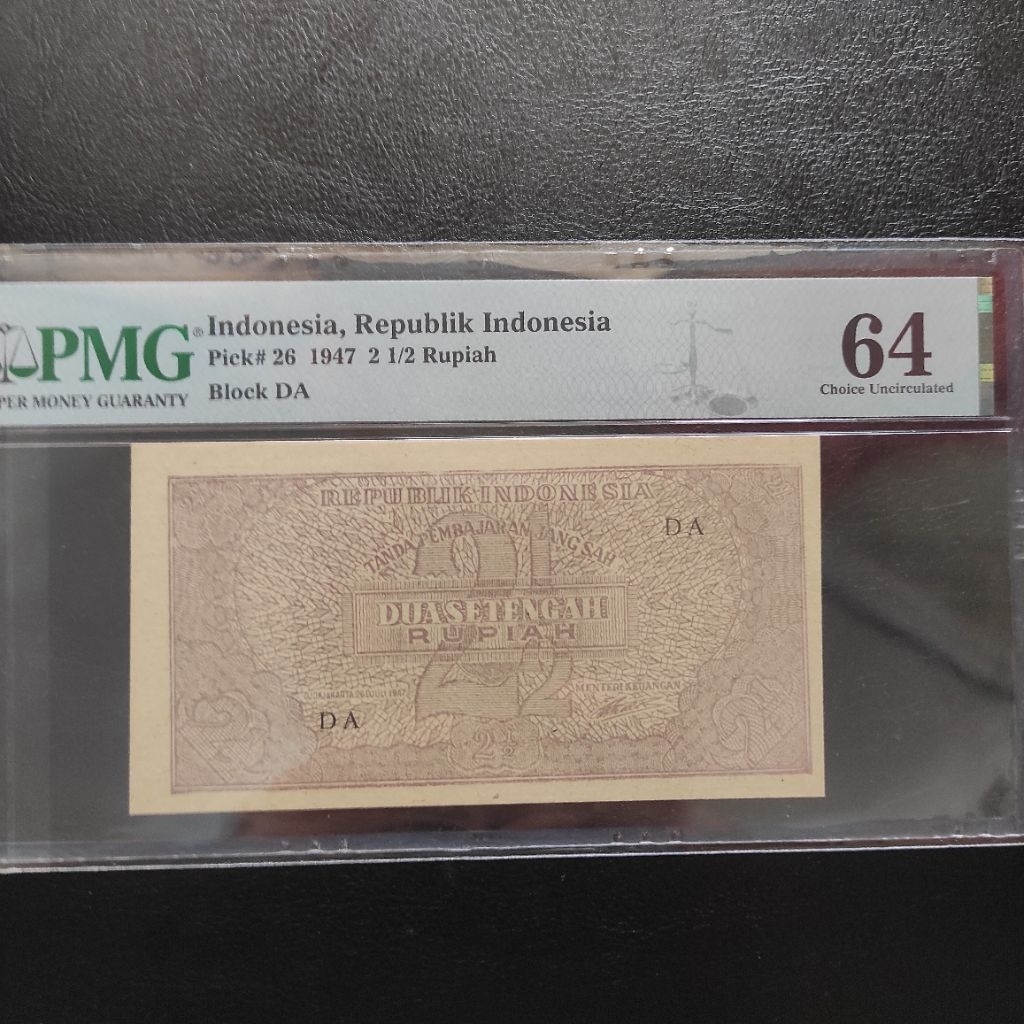 2.5 Rupiah ORI III tahun 1947 PMG 64