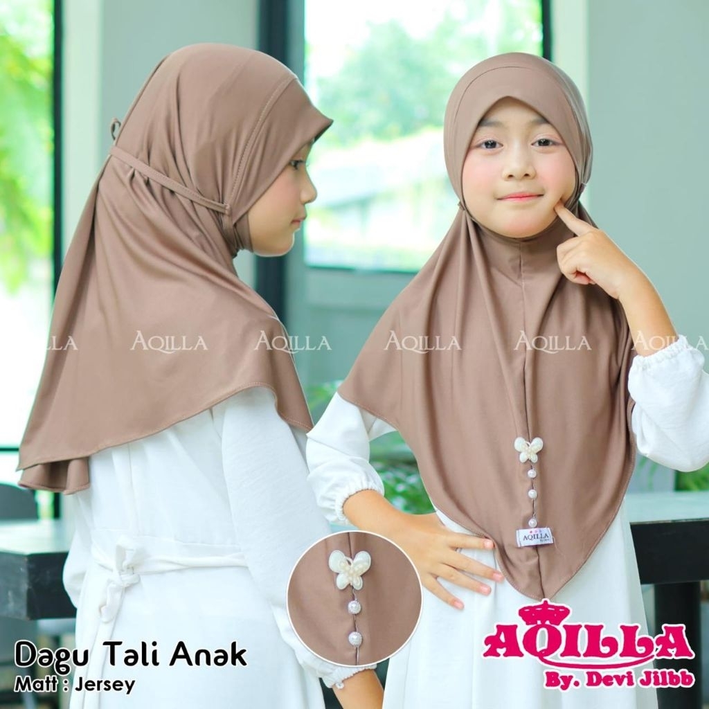 Bergo Anak Aqilla Hijab Dagu + Tali Anak instan