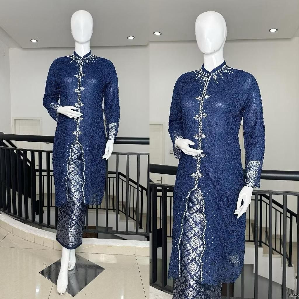 Kebaya Burkat Wanita Modern Baju Kurung Sabrina Jumbo Atasan Panjang Kondangan By Aulia c049