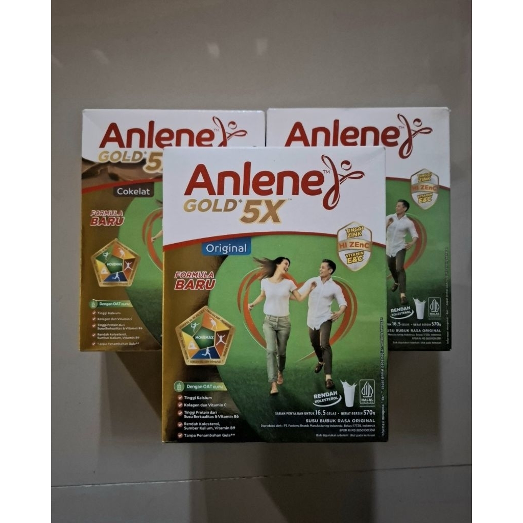 

Anlene Gold 5X 570gr Rasa Original/Vanila/Coklat (Exp Oct'26-Dec'26)