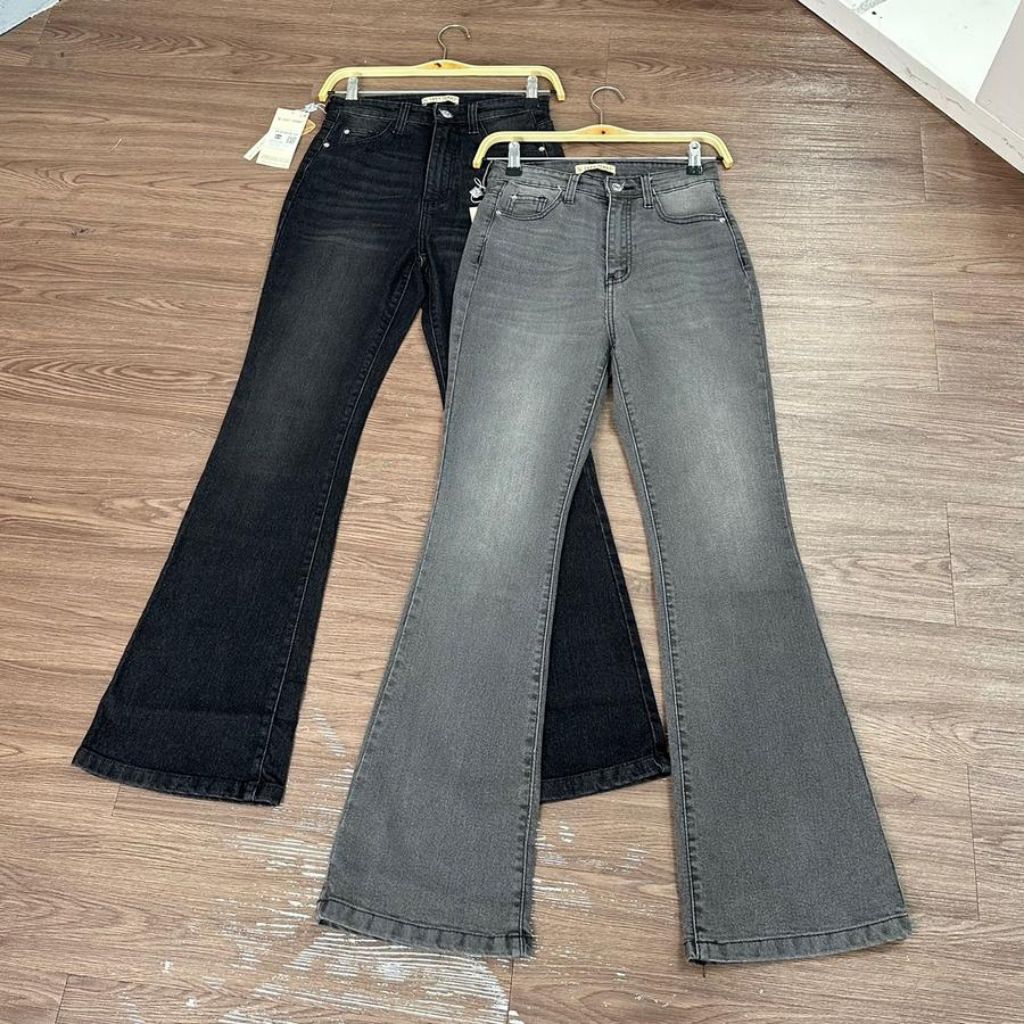 Celana Cutbray Jeans Wanita Flared Pants Highwaist Fit Flare Bahan Melar Stretch