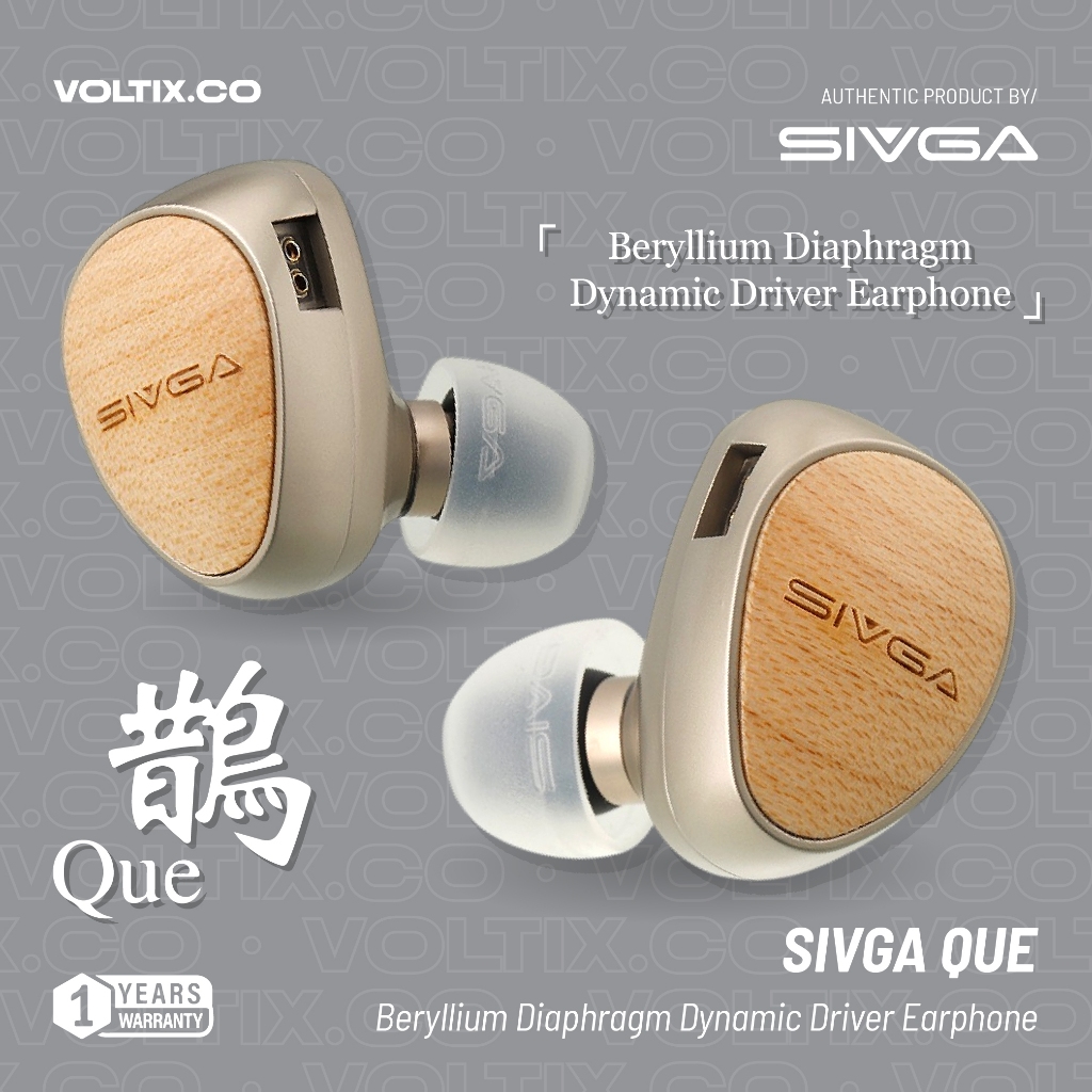 SIVGA Que Magnetic Beryllium Diaphragm dynamic driver In Ear Monitor Earphone Garansi Resmi INTIUM