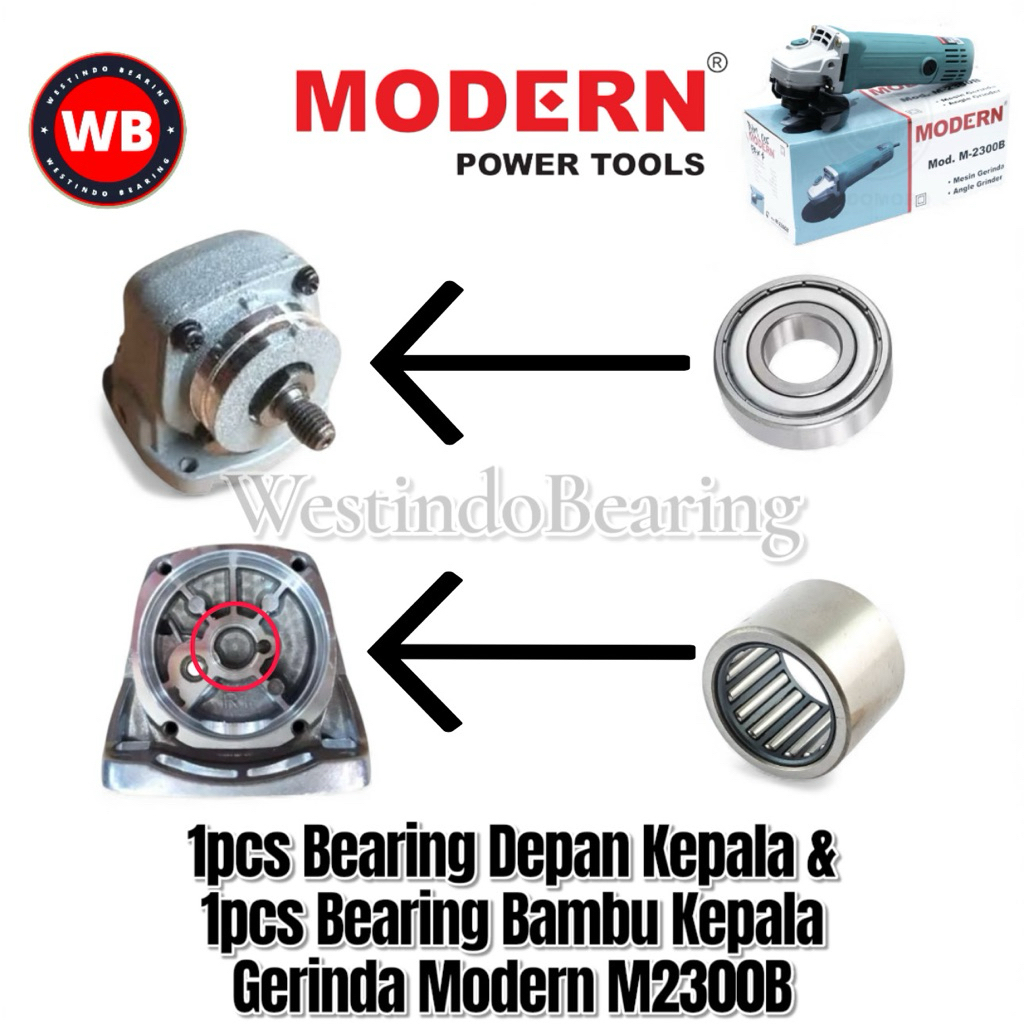 Bearing 2pcs Kepala Gerinda Modern M2300B Laher Bambu Laker Lahar Depan Belakang Spindle Kepala Mesi