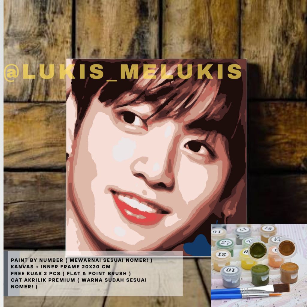 DIY Paint by Number Kit | Jungkook BTS | 20x20cm