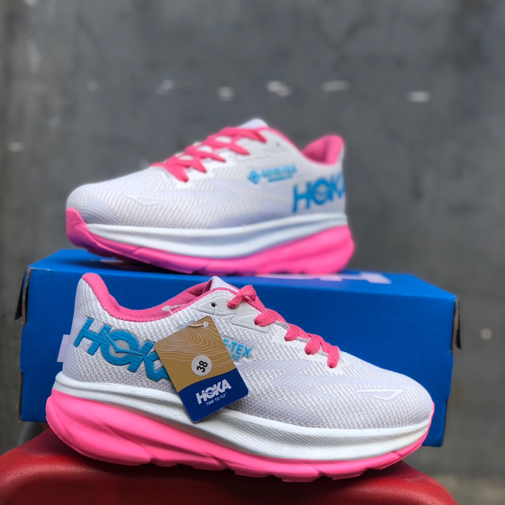 sepatu wanita putih pink