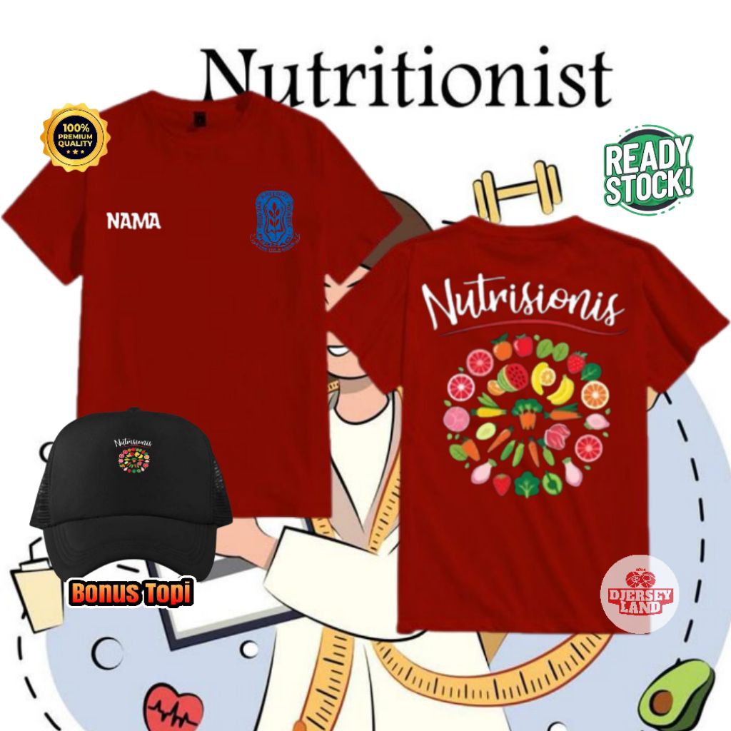 KAOS PROFESI AHLI GIZI NUTRISIONIS KAOS UNISEX PRIA WANITA PERSATUAN AHLI GIZI LOGO KEREN