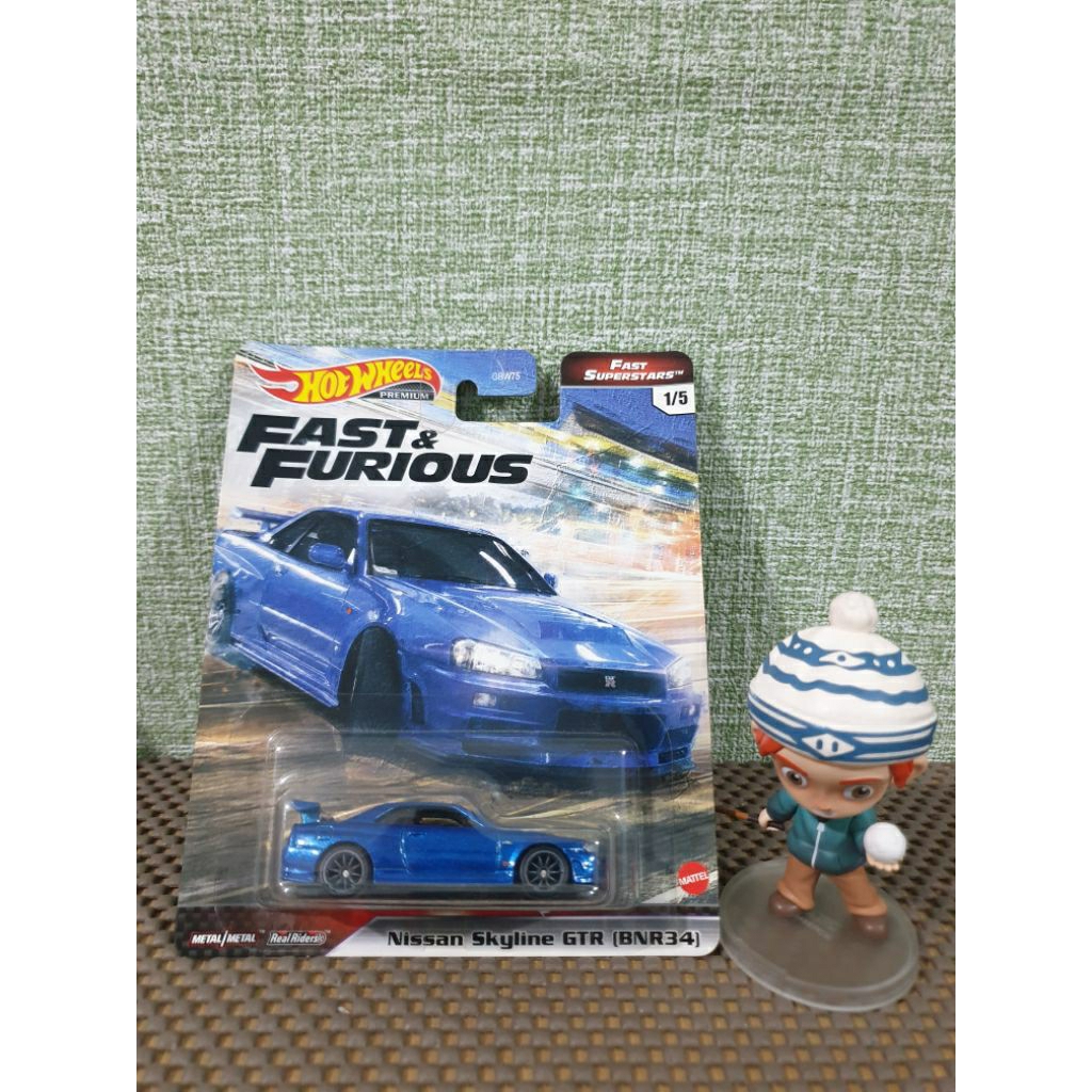 Hot Wheels - Nissan Skyline R34 Fast Furious Biru Premium