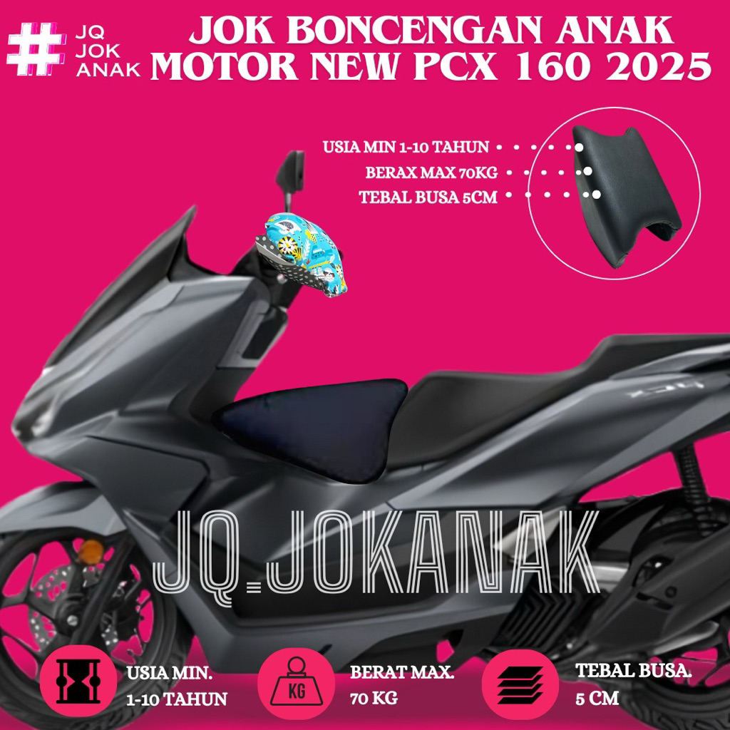 Jok Boncengan Anak Motor NEW PCX 160 Roadsync 2025 Jok Anak Jumbo NEW PCX 160 2025
