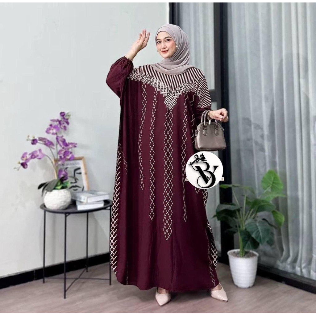Homedress kaftan Suhita jumbo busui friendly gamis kaftan premium  Gamis Kaftan Jumbo ld 140 bahan r