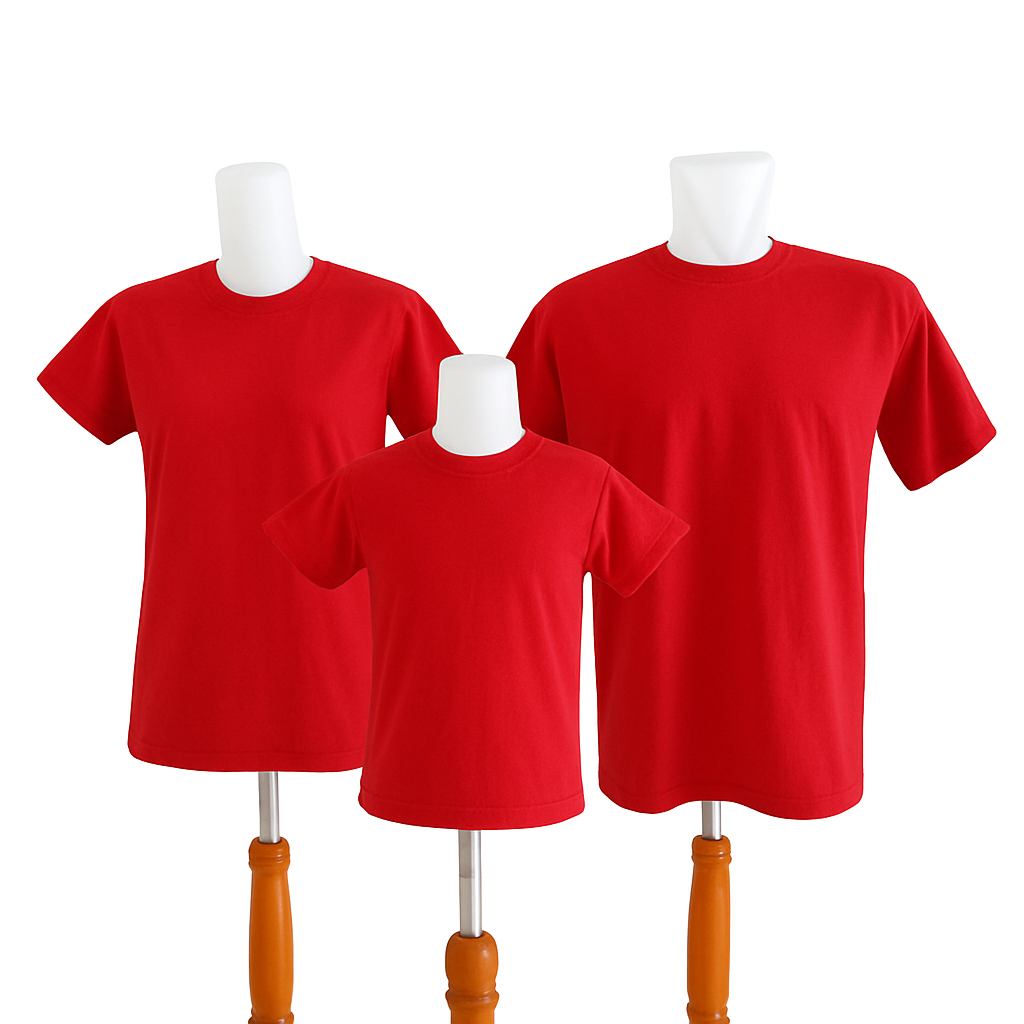 Kaos Set Family Baju Couple Keluarga Polos Combed 24s