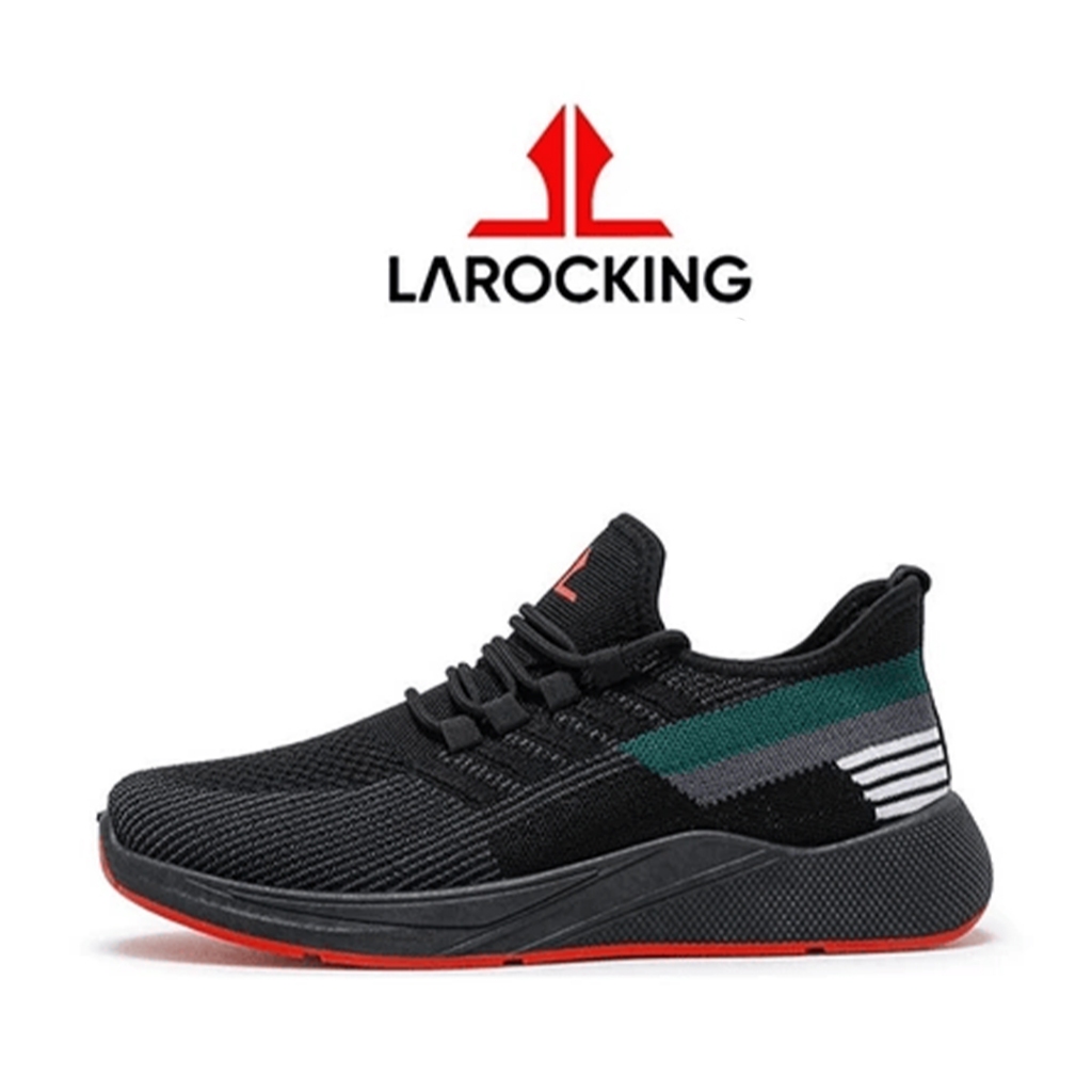 Sepatu Sneakers Larocking Vortex - Hitam | Sepatu Olahraga Running Gym Pria Wanita