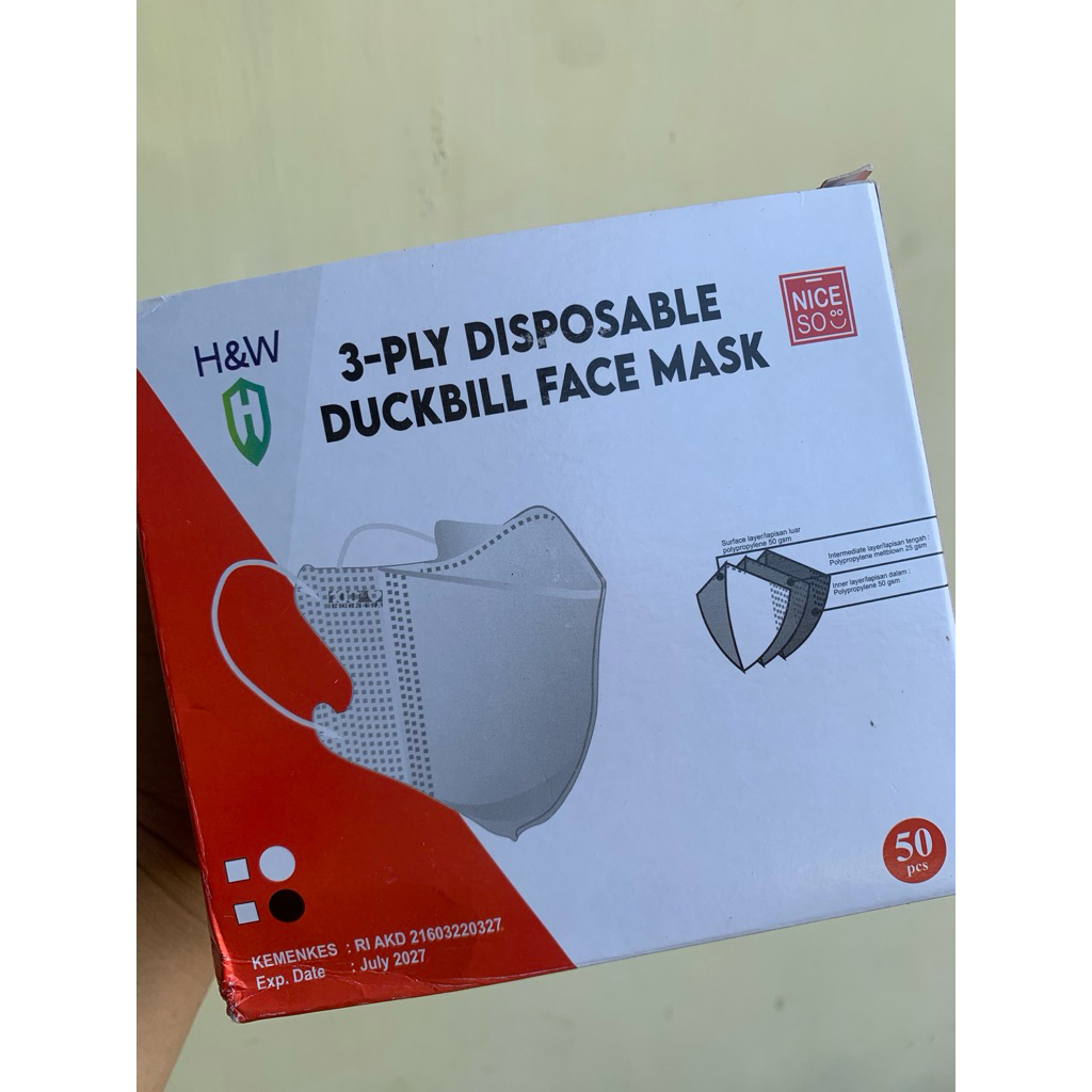 Masker Duckbill 3ply nice so (hitam)