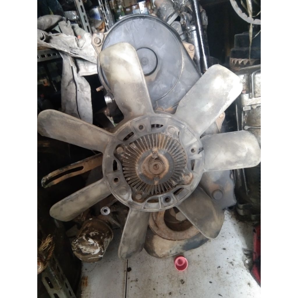 set kipas radiator + visco clutch silikon l300 bensin Lancer SL copotan bagus