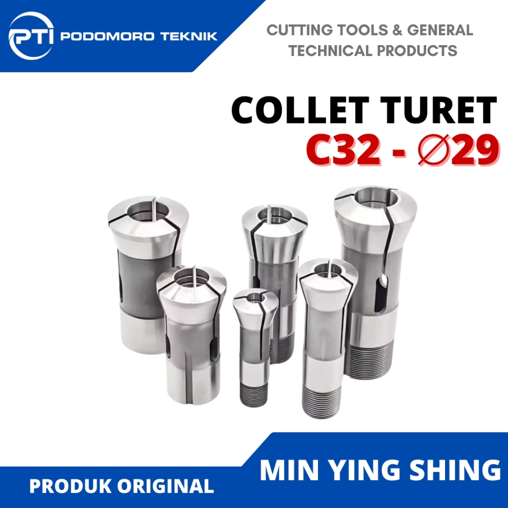 Collet Turet C32 Diameter 29MM Collet Chuck Mesin Turet C32 - 29mm Ready Stok Baru