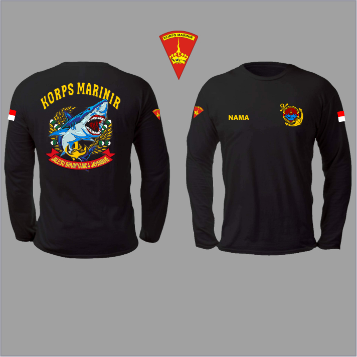 KAOS lengan panjang marinir TNI AL Terbaru/T-Shirt TNI AL