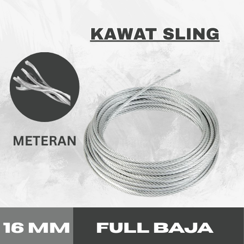 Tali Seling / Kawat Seling Full Baja Ukuran 16mm Permeter