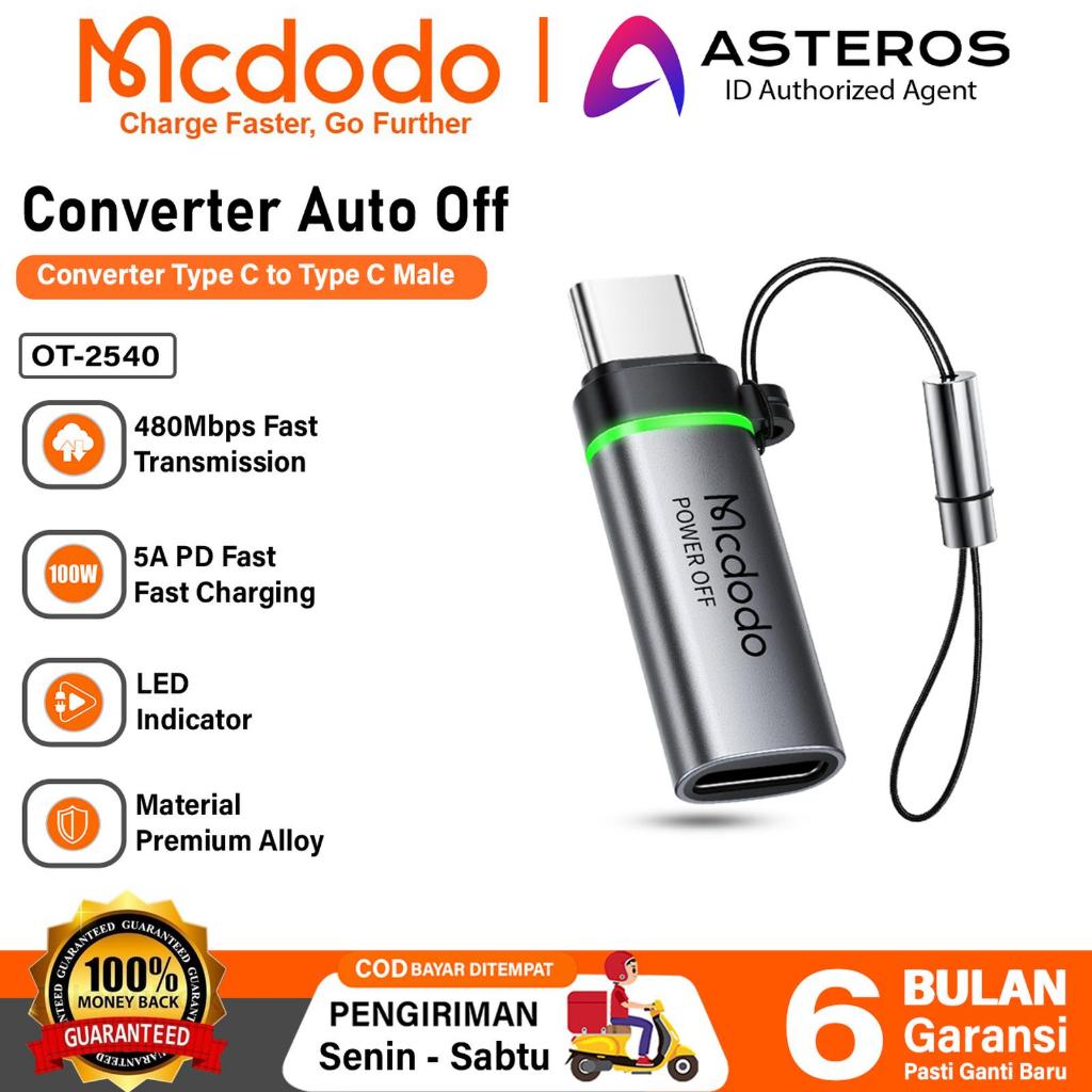 MCDODO Adapter Converter Type C to Type C Auto Off Charging & Data Transfer