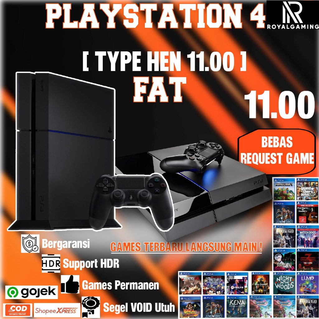 Royalgamingps - Ps4 | Ps4 Pro| Ps Slim | Ps4 Fat Hen Versi 11.00 Games Permanen