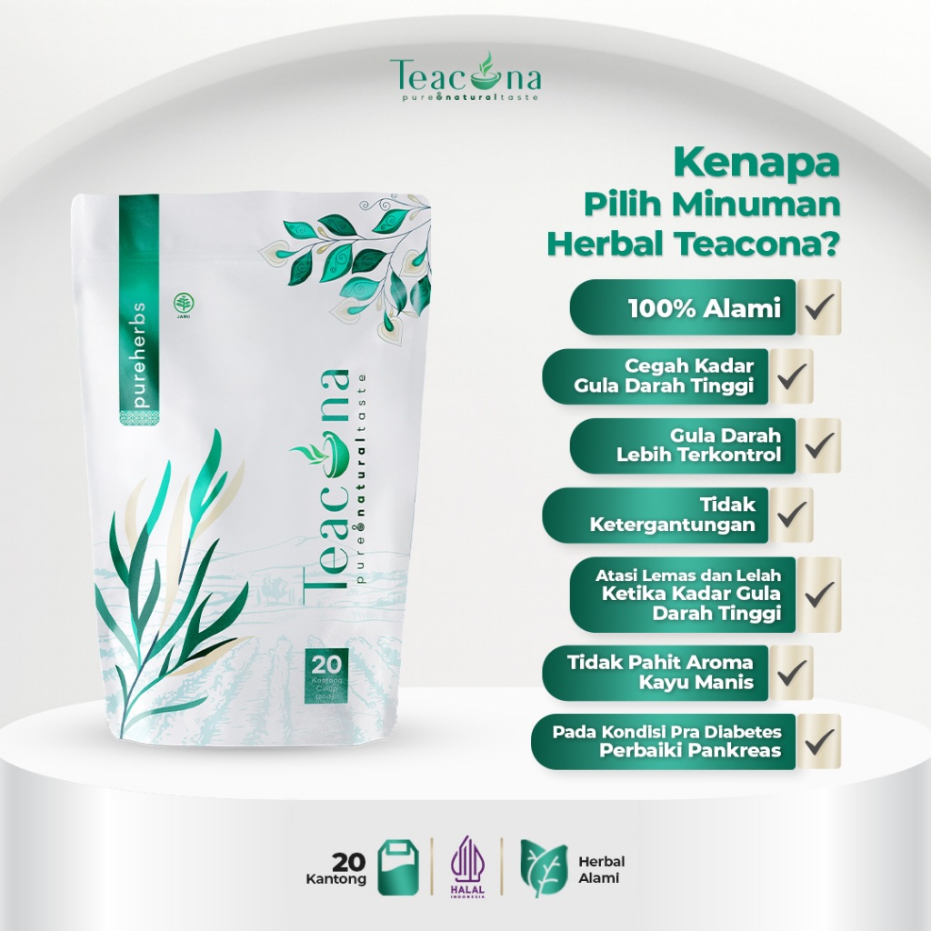 

Teh Hijau Teh Detox Cegah Berbagai Masalah Kesehatan Teacona isi 20 Kantong