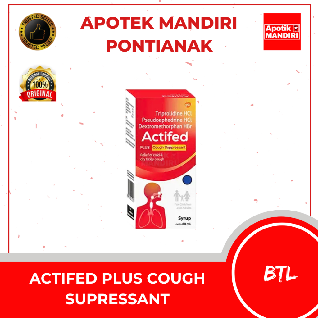 ACTIFED PLUS COUGH (MERAH) - Obat Sirup Batuk