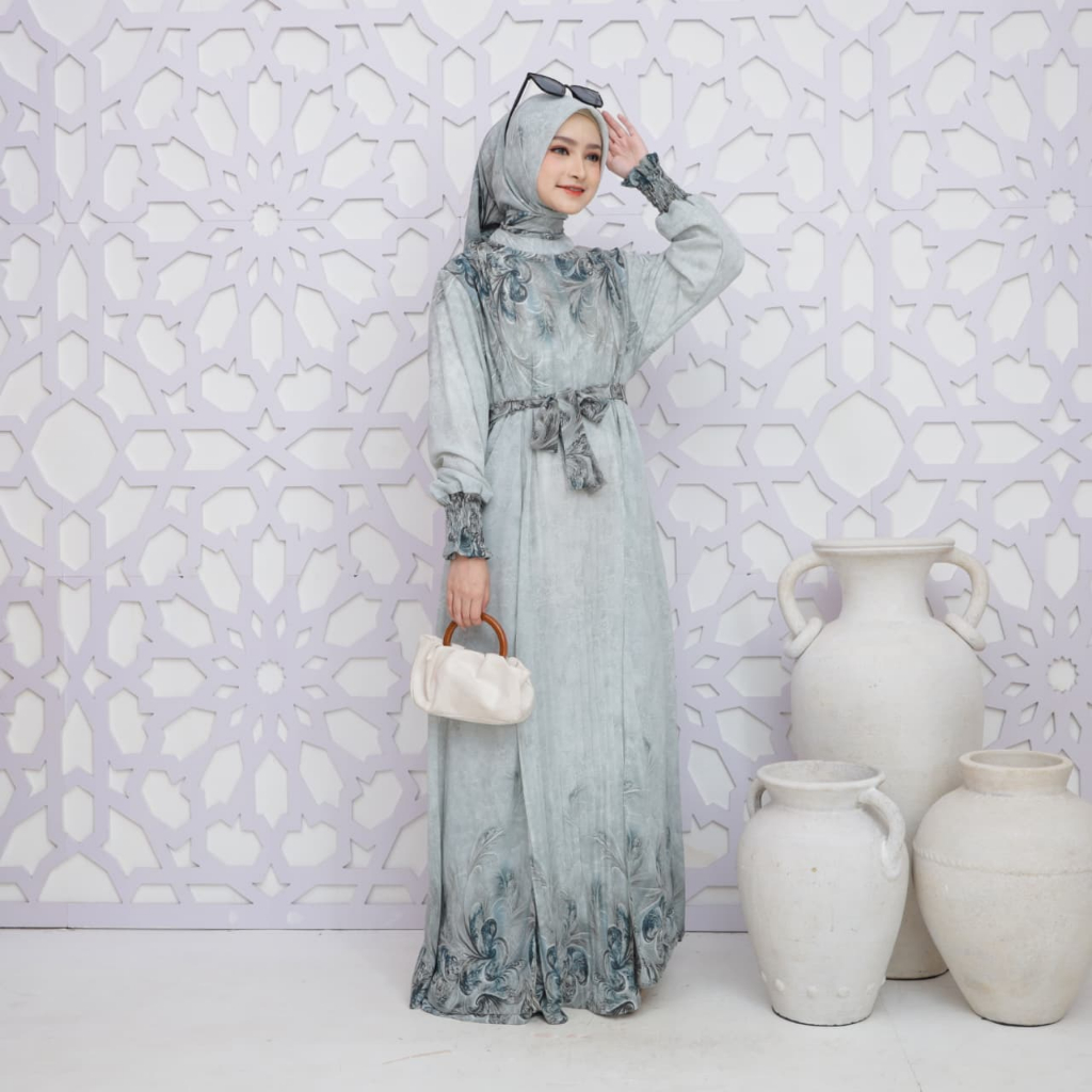 New Arrival Outfit Kondangan Elegant Muslimah Baju Muslim Wanita Setelan Lembut Gamis Wudhu Panjang 