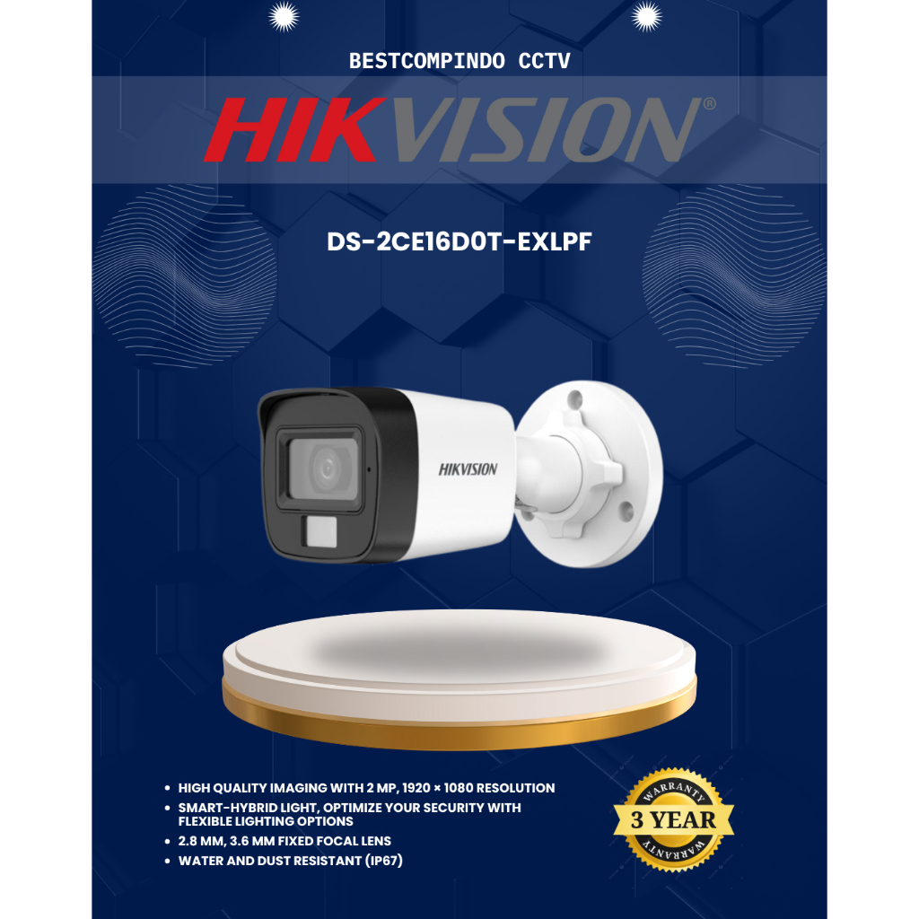 CAMERA HIKVISION DS-2CE16D0T-EXLPF | KAMERA HIKVISION OUTDOOR | KAMERA CCTV OUTDOOR