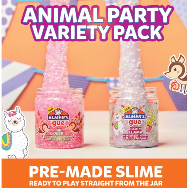 ELMERS SLIME PARTY ANIMALS GUE BOX2 PEA 236.5ML 2 POTS / 1 KOTAK ISI 2 SLIME