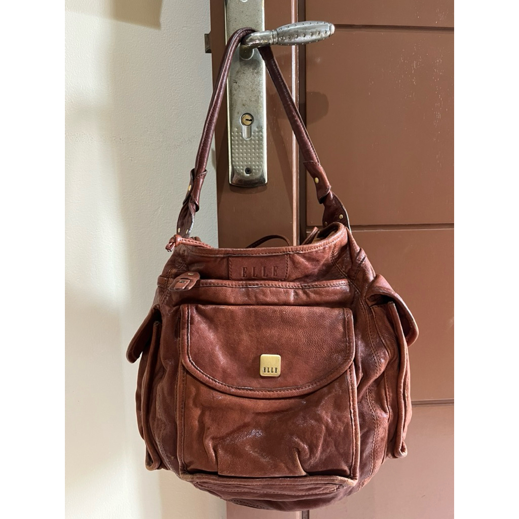 Tas Preloved Hobo Bag Shoulder Bag Tas Serut Kulit Asli Elle