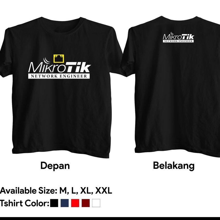 Kaos Mikrotik Network Engieer Crew Baju Tukang Pasang Wifi Jaringan Hobi Internet Combed 30s