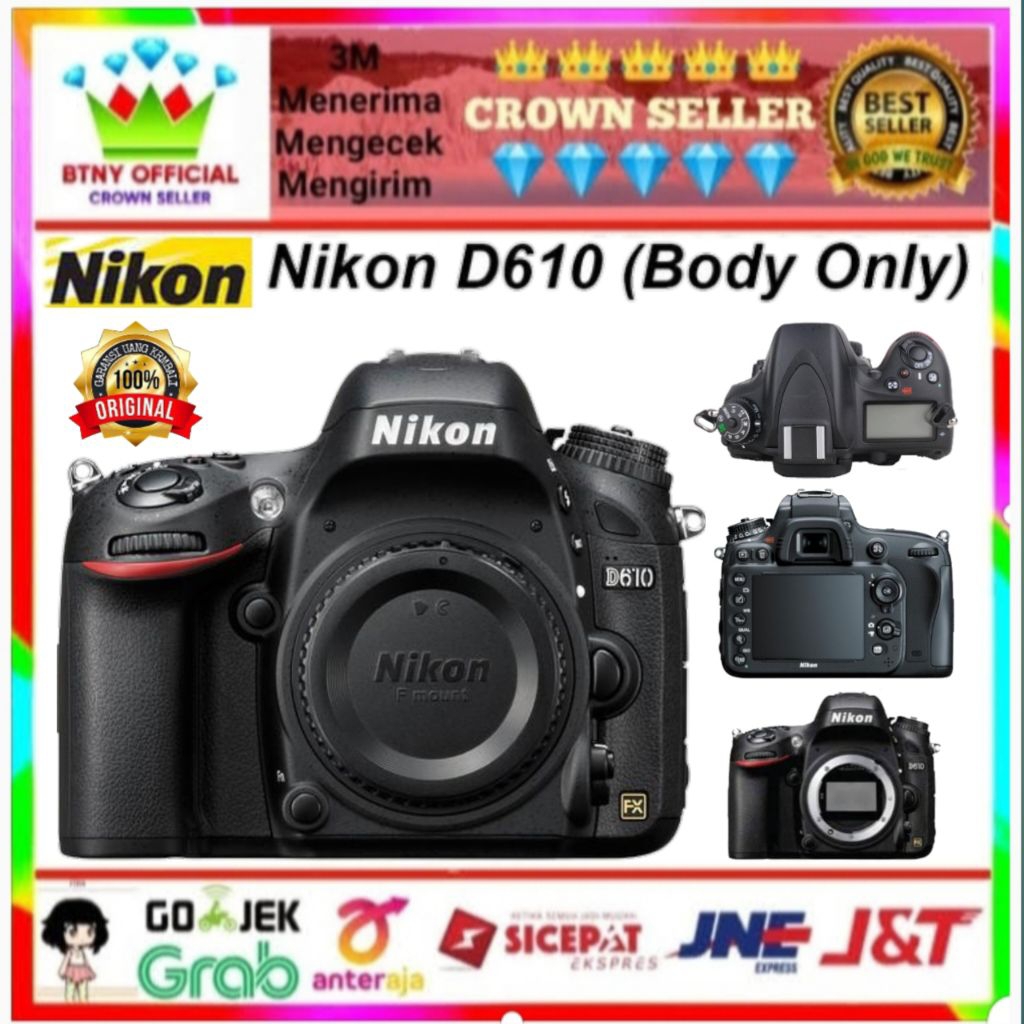 Nikon D610 Body Only - Kamera Nikon DSLR Full Frame BO D 610 - BODY ONLY