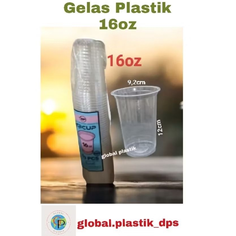 Gelas plastik dan Tutup gelas plastik 10oz, 12oz, 14oz, 16oz