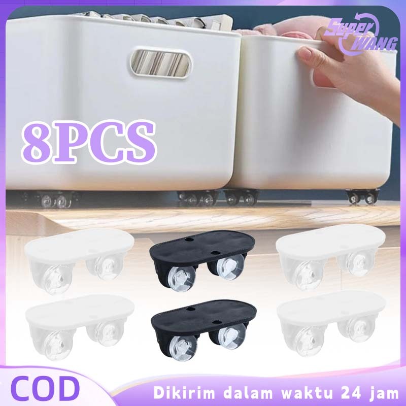8pcs Roda Tempel Kecil Tahan Aus Roda Kecil Kuat Umum Roda Mini Tempel Serbaguna Roda Kecil