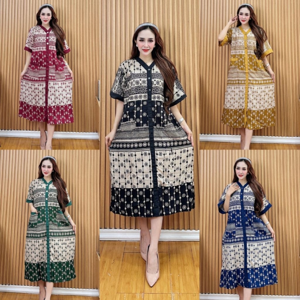 [LD 116 CM] Daster katun Rayoon PREMIUM/ Daster Wanita Dewasa Standar bahan katun Rayoon Kekinian