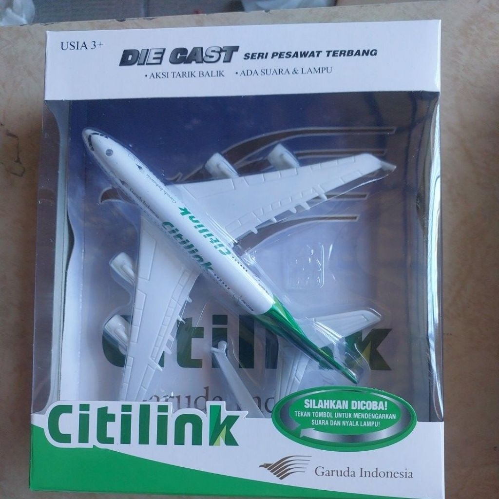 CITILINK DIE CAST SERI PESAWAT TERBANG MAINAN PESAWAT ANAK - MAINAN DIECAST PESAWAT EDUKASI KOLEKSI 