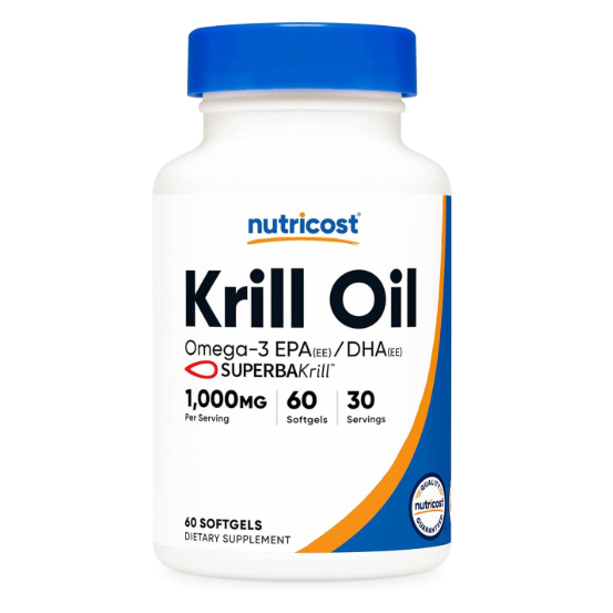 Nutricost Krill Oil 1000mg Omega EPA 110mg DHA 60mg + Phospholipids Astaxanthin