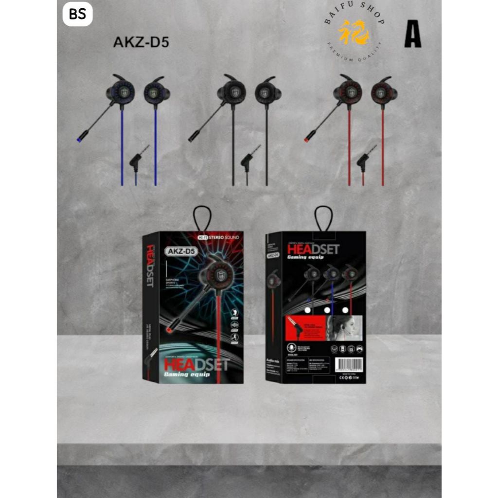 HF GAMING AKZ D5-D9 EARPHONE HEADSET/HANDSFREE