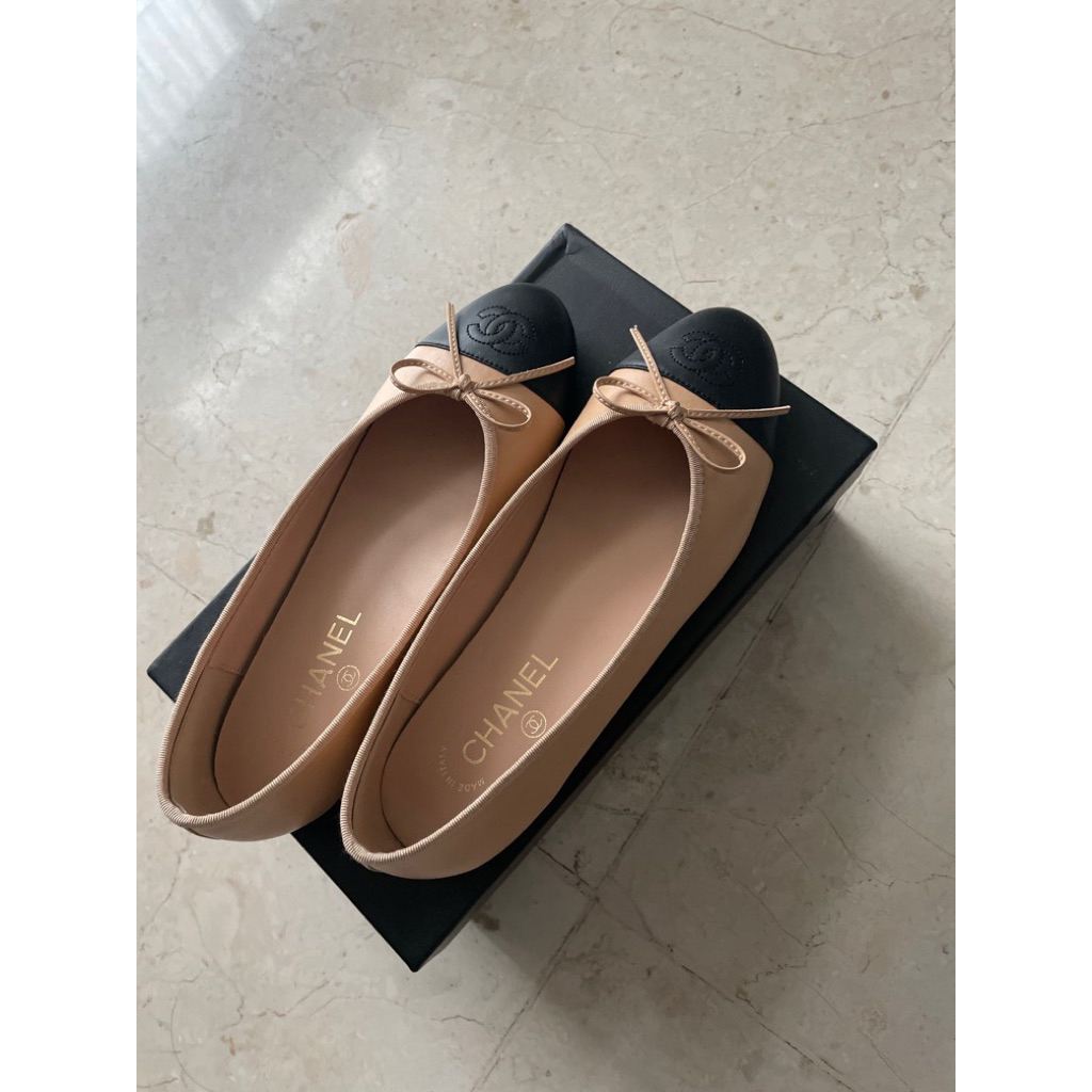 chanel ballerina flats size 39 sepatu wanita teplek chanel channel sepatu tanpa hak flatshoes wanita