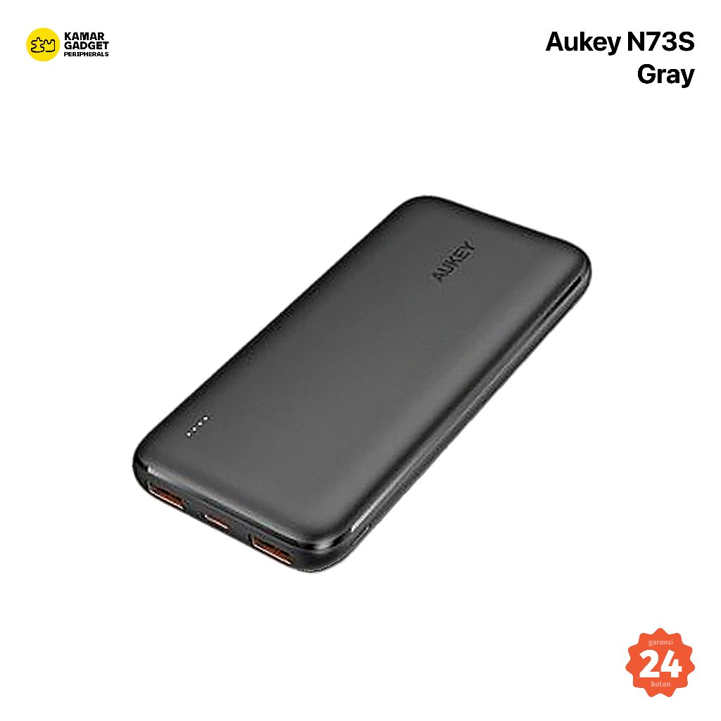 PowerBank Slim 10000mAh 20W Aukey PB-N73S Black - Original Resmi