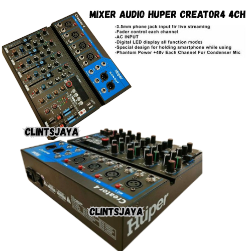 Mixer Audio Huper Creator4 4ch Mixer huper 4ch creator 4
