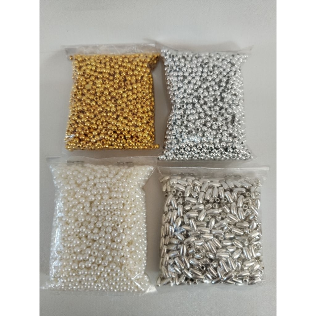 Payet Mutiara//Padi Silver//Semi Jepang 3mm & 4mm