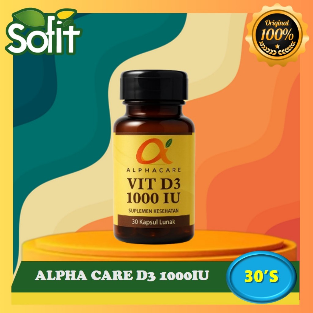 Sea Quill Alphacare Vitamin D3 1000 IU Isi 30 Tablet - Vitamin D3 - Penuhi Kebutuhan Harian - Sofit