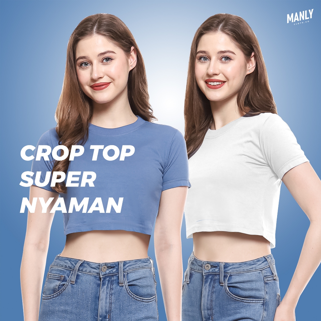 KAOS POLOS CROP TOP KAOS BASIC CEWEK CROP TERMURAH COMBED ANTI NERAWANG STYLE KOREA