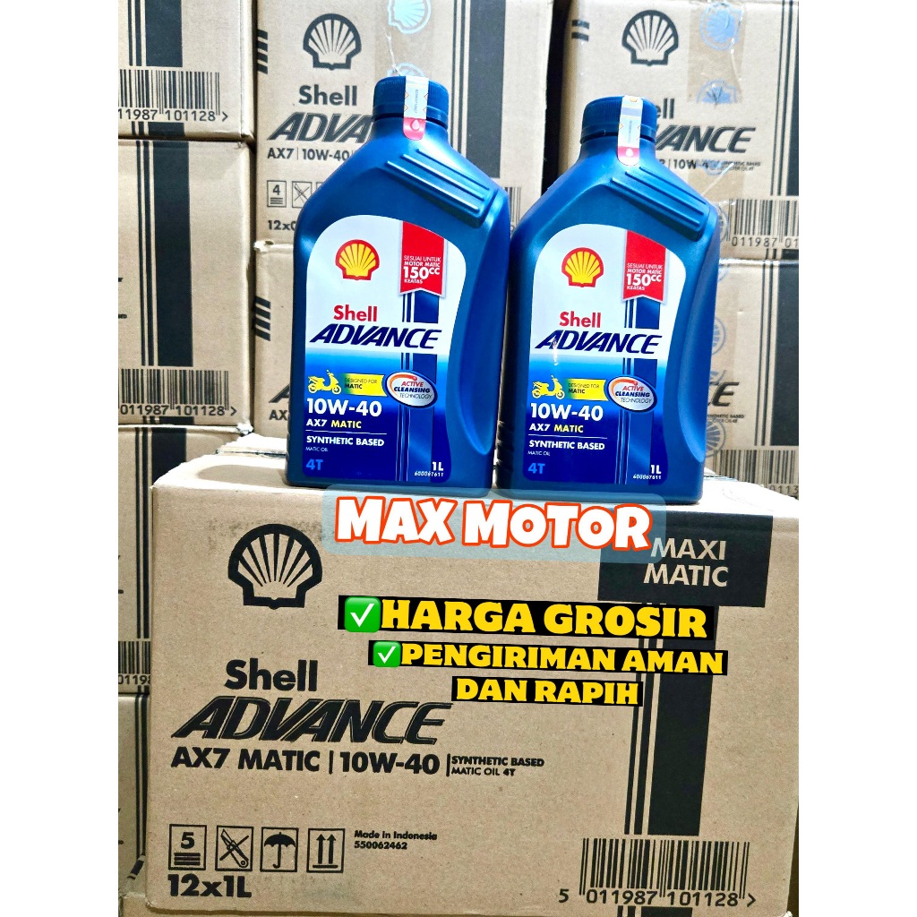 OLI SHELL ADVANCE AX7 MATIC 1L 1DUS = 12 BOTOL