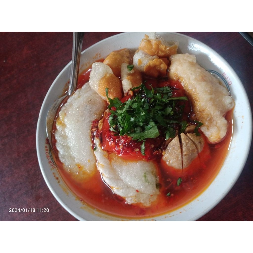 cireng kuah suir ayam komplit