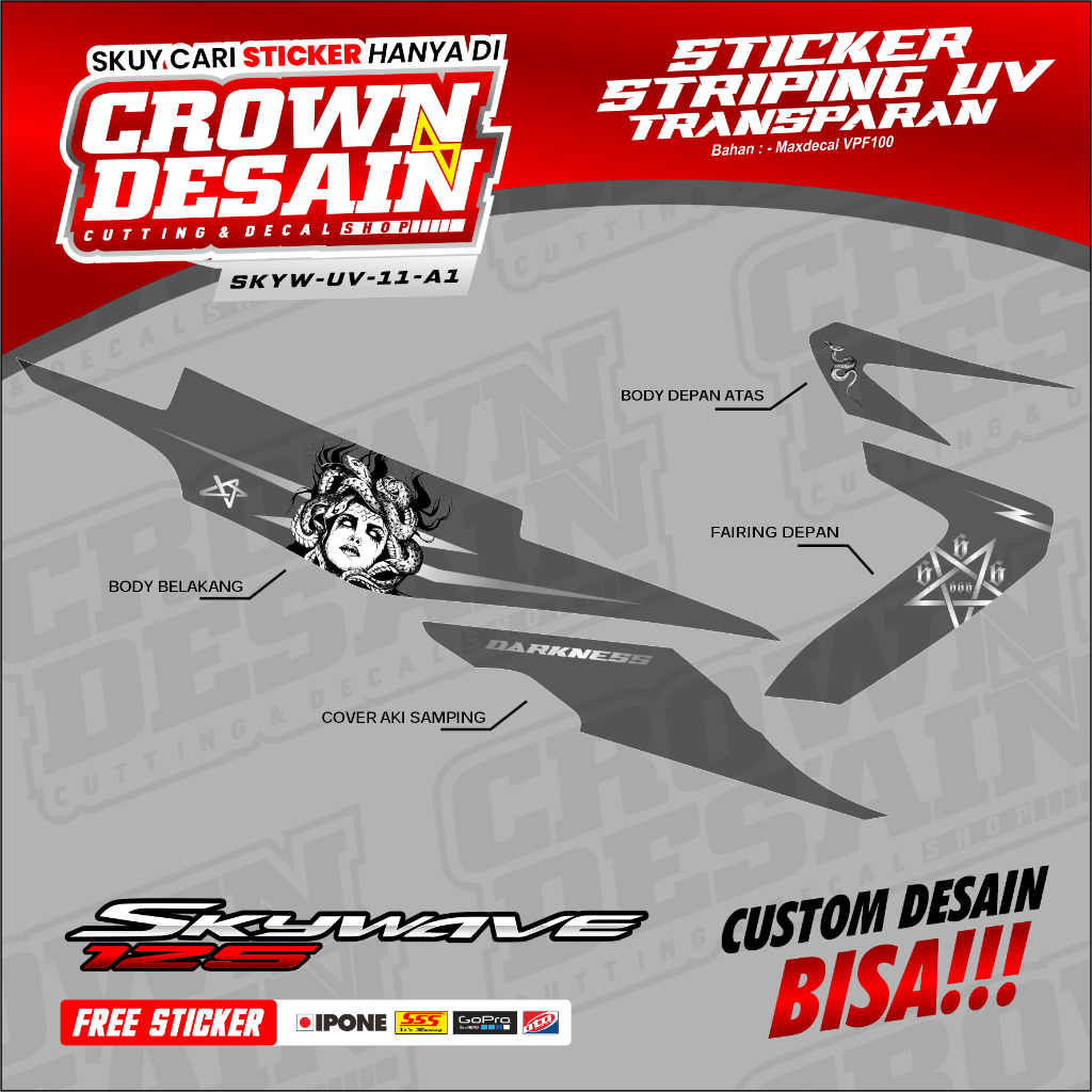 Striping Stiker Suzuki Skywave 125-Striping Suzuki Skywave 125 2008 2009 List Variasi Stiker Skywave