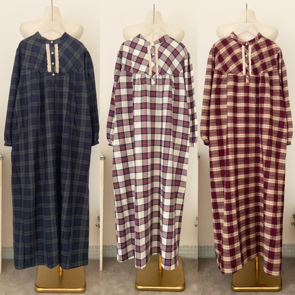 Real pic ORIGINAL dan TERMURAH Gamis jumbo Flanel PREMIUM / Maxi Dress Oversize Flanel PREMIUM / Max