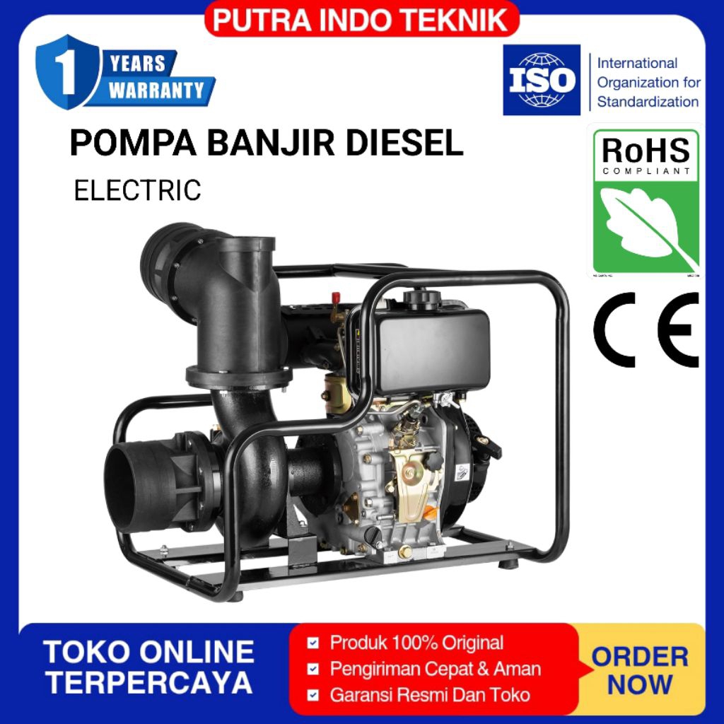 Pompa Alkon Diesel Irigasi TAKUMI JAPAN 8 Inch Alkon Diesel Elektrik Stater Pompa Banjir Air Sawah 8